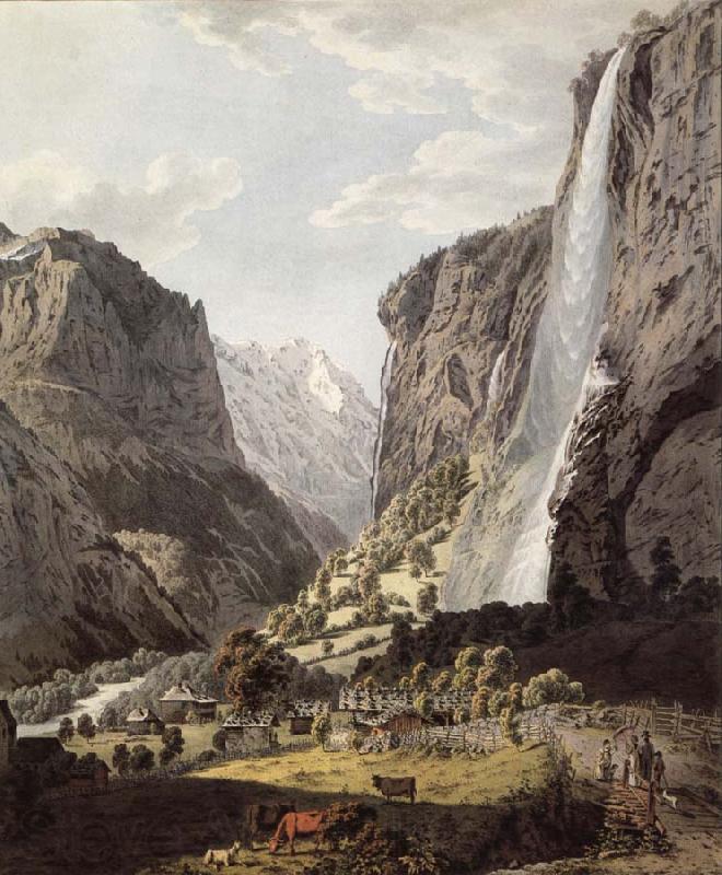 Franz Niklaus Konig The Fall of the Staubbach,dans the Vallee of Lauterbrunnen Germany oil painting art